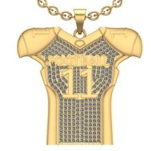 2.01 Ctw SI2/I1 Diamond 14K Yellow Gold football theme Jersey pendant necklace