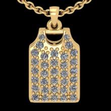 0.17 Ctw SI2/I1 Diamond 18K Yellow Gold Pendant Necklace