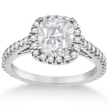 Cathedral Halo Cushion Diamond Engagement Ring 14K White Gold 1.60ctw
