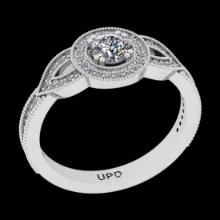 0.71 Ctw VS/SI1 Diamond 14K White Gold Engagement Halo Ring