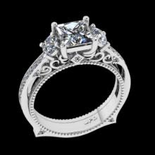 1.96 Ctw VS/SI1 Diamond 14K White Gold Engagement Filigree Ring