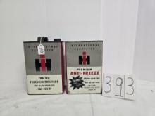 2 cans IH tractor touch control fluid and antifreeze #365622R1/#996723R1 both cans good