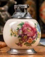 Vintage Hand Paint Ceramic Floral Lighter