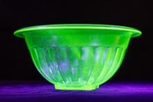 Antique Uranium Glass Mixing Bowl