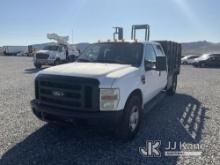 (Las Vegas, NV) 2008 Ford F-350 Stake Bed Interior Damage, With Liftgate, 9ft Bed, Taxable Runs & Mo