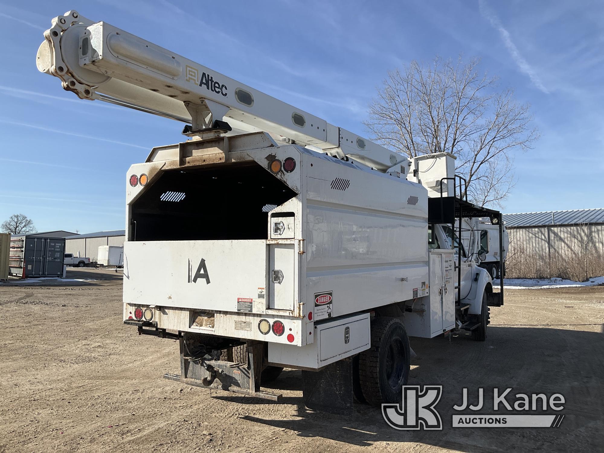 (Des Moines, IA) Altec LR756, Over-Center Bucket Truck mounted behind cab on 2012 Ford F750 Chipper