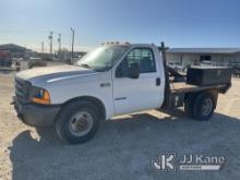 2000 Ford F350 Flatbed Truck Runs and Moves, Paint/Rust/Body Damage