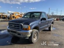 2003 Ford F250 4x4 Pickup Truck Runs & Moves, Body & Rust Damage, Bad Exhaust, Runs Rough, Must Tow 