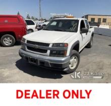2005 Chevrolet Colorado 4x4 Crew-Cab Pickup Truck Runs & Moves, Check Engine Light Is On