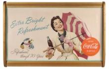 Coca-Cola Sign, Kay Displays framed Winter/Spring, dbl-sided litho on cdbd,