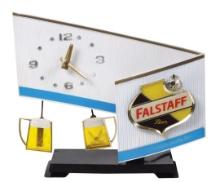 Breweriana Falstaff Beer Animated Clock, mfgd by Thomas A. Schutt Co., elec