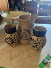 pottery mugs and pitcher - kitchen