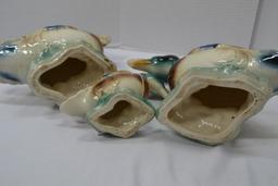 Porcelain; Vintage Duck Figurines, Group of 3, One Chip on Feathers
