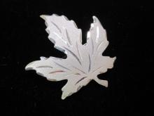 Sterling Silver Front Etched Leaf Brooch