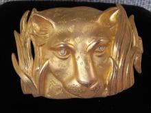 Large Goldtone Doreen Ryan Lion Head Brooch