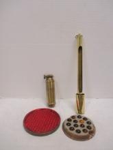 Brass Fire Extinguisher (5 1/2"), 2 Railroad Deflectors, &
