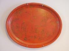 Vintage Handpainted Chinoiserie Serving Tray