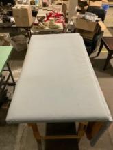Large Industrial Fabric Measuring Table. Bolt Cutting Station. 68" Long 36- 63" Wide. See pics.