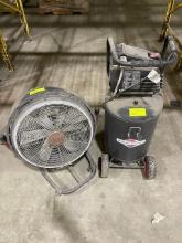 Briggs & Stratton Compressor - 20 Gal, 150 Psi & Lakewood Floor Fan