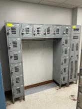 Lockers (36)  - 12"x12"x18" Holes - Gray Plus vertical section