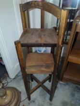 (BR1) VINTAGE WOOD 2 TIER SMOKING STAND, 30"H 8 1/2"?