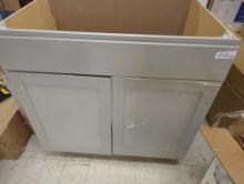 (Has Some Damage) Hampton Bay Cambridge Gray Shaker Assembled Sink Base Cabinet (36 in. W x 24.5 in.