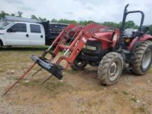 CASE IH JX65 TRACTOR WITH CASE LX132 FRONT END LOADER AND HAY SPEAR, 1685 H