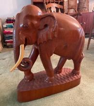 Large Wooden Carved Elephant