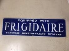 Metal and Enamel Painted "Frigidaire" Sign