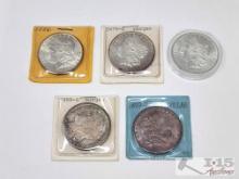 (5) 1879-1899 Morgan Silver Dollars