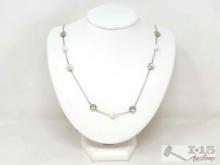 Sterling Silver Tiffany & Co. Silver Rose Pearl Necklace, 40.37g