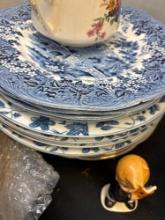 large quantity of antique and vintage porcelain plates