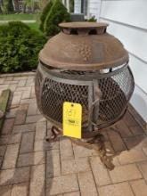 Round Metal Outdoor Fireplace