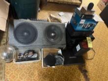 speakers with amplifier - Toshiba lap top - stereos - Philips speaker set - car radio